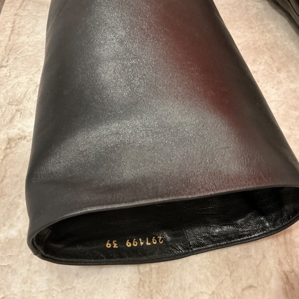 GUCCI Rodano black leather gold studded heel boots - Picture 12 of 14